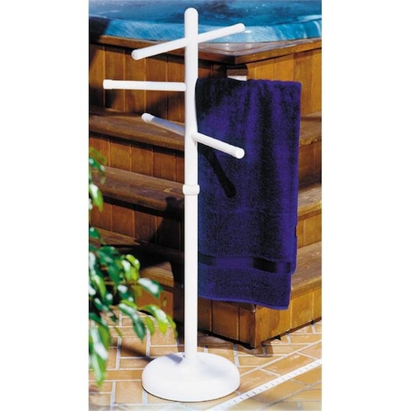 Outdoor Lamp Company 402W Portable Outdoor 3 Bar Towel Tree - White 401W - main